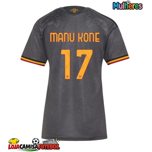 Camisa de Futebol AS Roma Manu Kone #17 Equipamento Alternativo Mulheres 2026-27 Manga Curta
